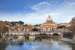 Blick auf den Vatikan in Rom.
