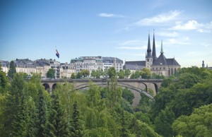 Die Stadt Luxemburg aus der Ferne aufgenommen.